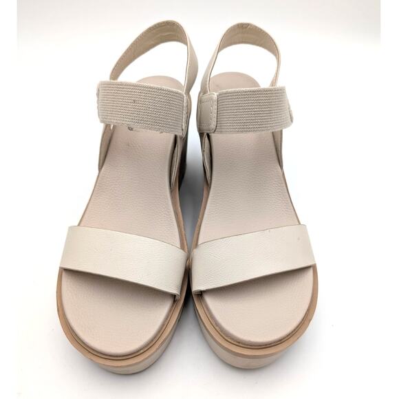 MIA Ciji Wedge Platform Slingback Sandal Open Toe Women's Ivory Size US9.5M EU40 - Picture 2 of 12